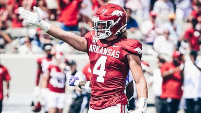 Arkansas wide receiver Isaac TeSlaa.